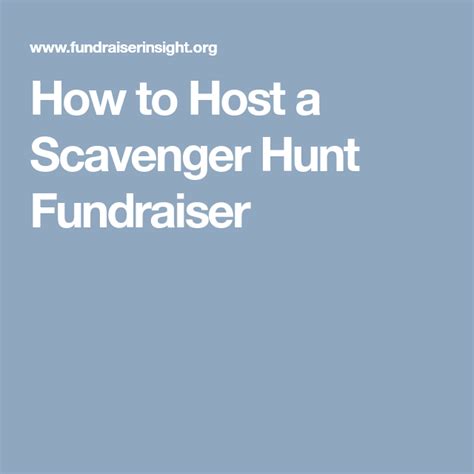 fundraising scavenger hunt|How to Host a Scavenger Hunt Fundraiser.